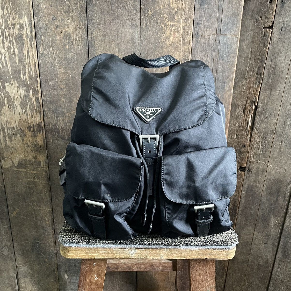 Prada Vintage Prada Black Large Naylon Backpack Size ONE SIZE - 6 Thumbnail