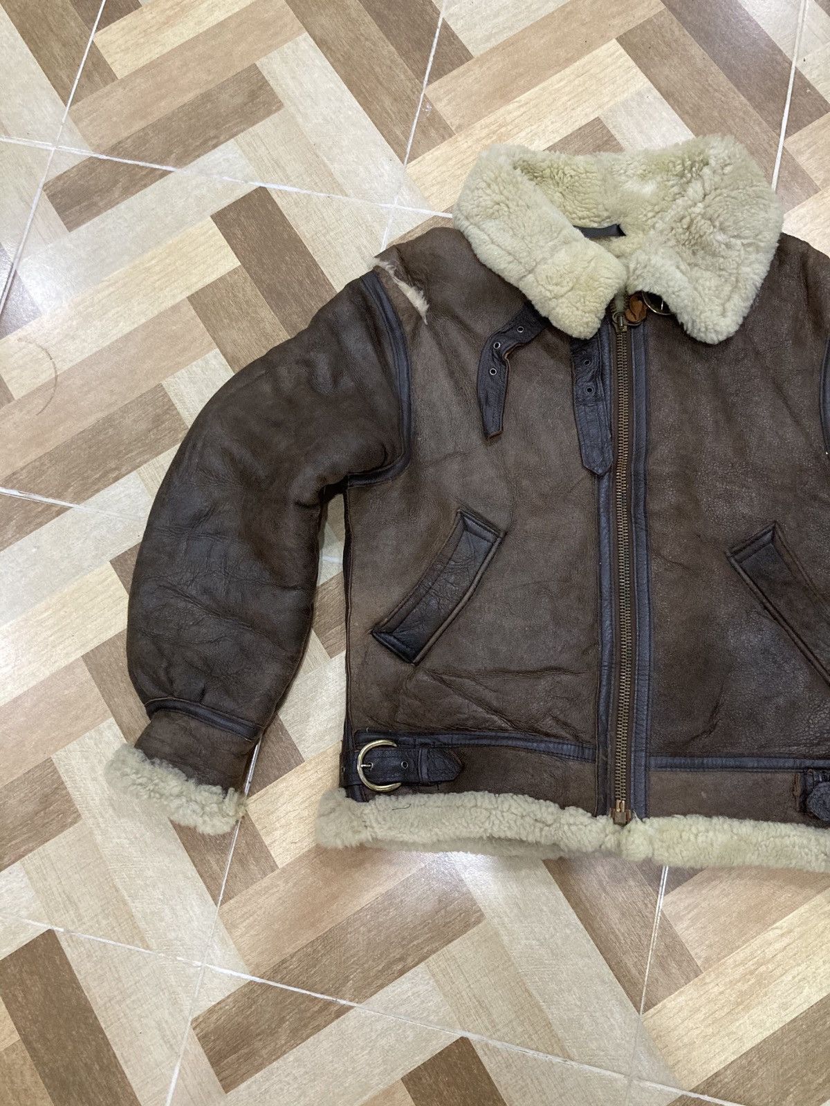 Other Distressed Type B 3 Orchard Motorcycle Sheepskin Jacket Size US M / EU 48-50 / 2 - 2 Thumbnail