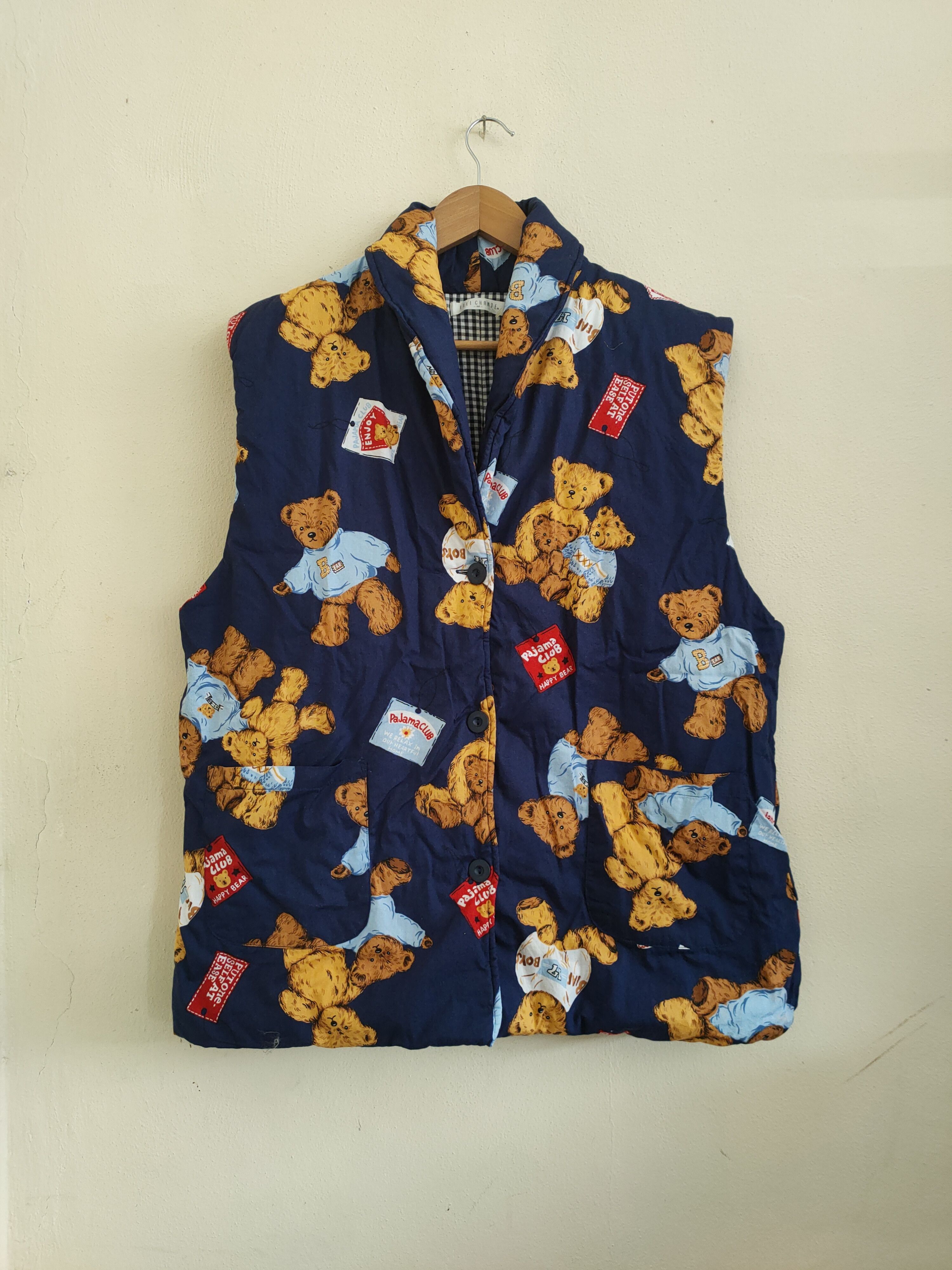 Vintage Pajama Club Happy Bear Vest