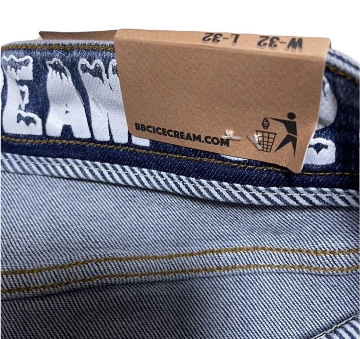 Billionaire Boys Club Icecream Neon Lime Striped Running Dog Denim Jeans- Sz 32 Size US 32 / EU 48 - 6 Thumbnail