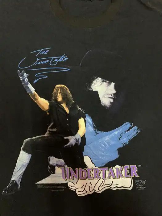 Vintage Vintage Rare 1993 WWF The Undertaker Rap Tee T-Shirt Size US L / EU 52-54 / 3 - 2 Thumbnail