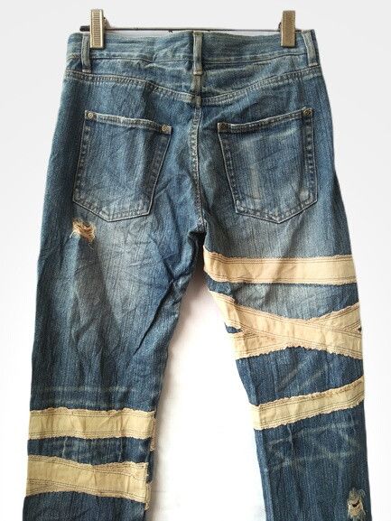 Japanese Brand Rare Three Stone Throw Distressed Ripped Jeans Size US 29 - 5 Thumbnail