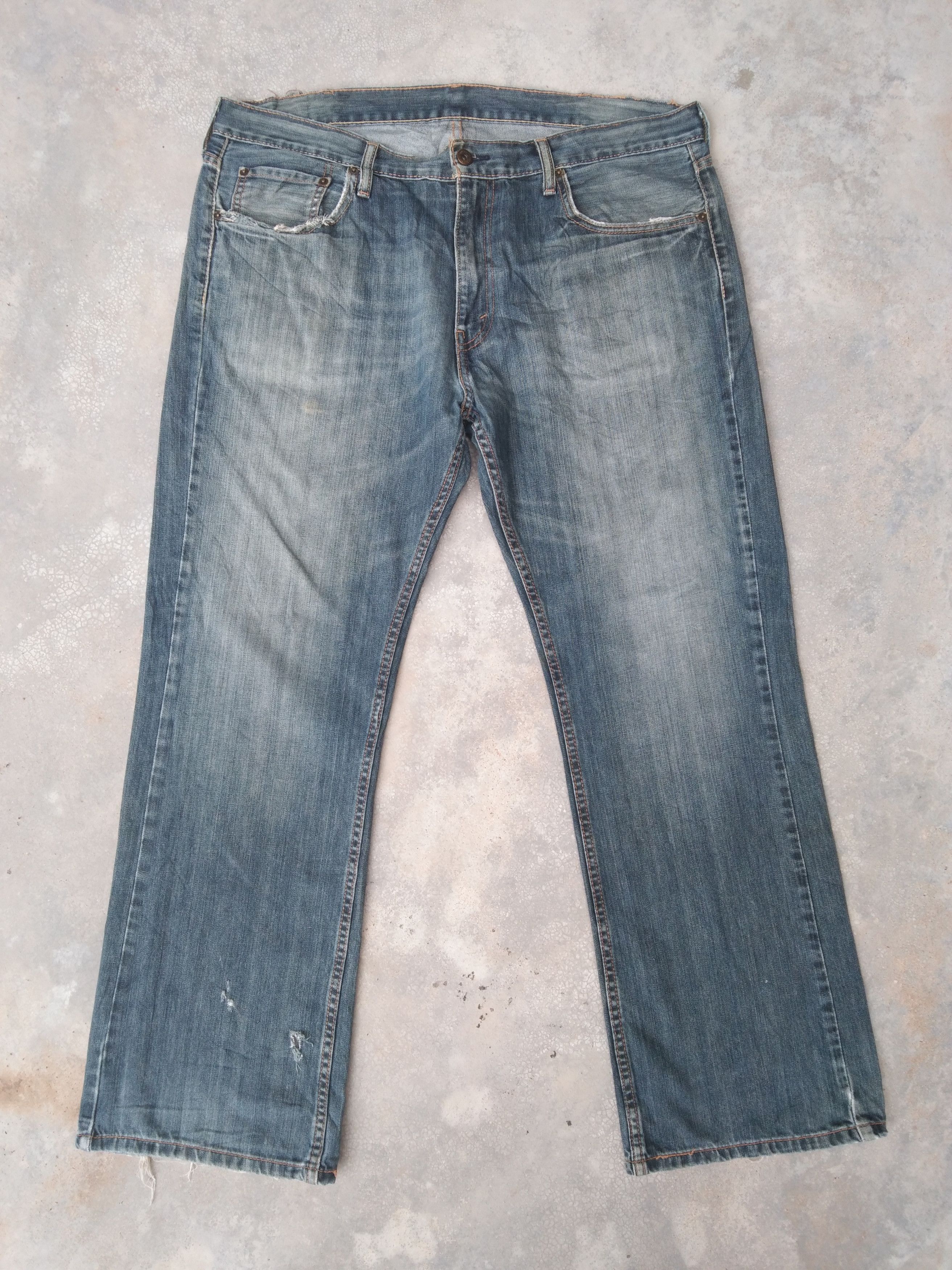 image of Vintage Levi's Jeans 527 Flared Distressed Denim 38X30 in Blue, Men's
