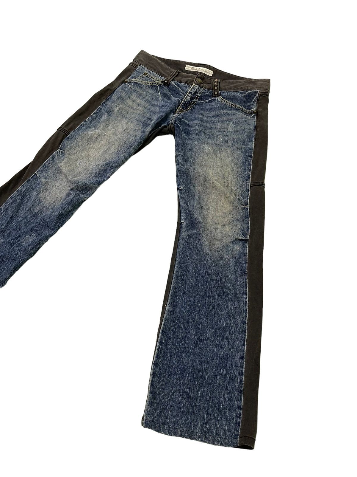 Japanese Brand Slim Stretch Jeans Cook Jeans Two Tones 4🟦6 Size US 35 - 3 Thumbnail