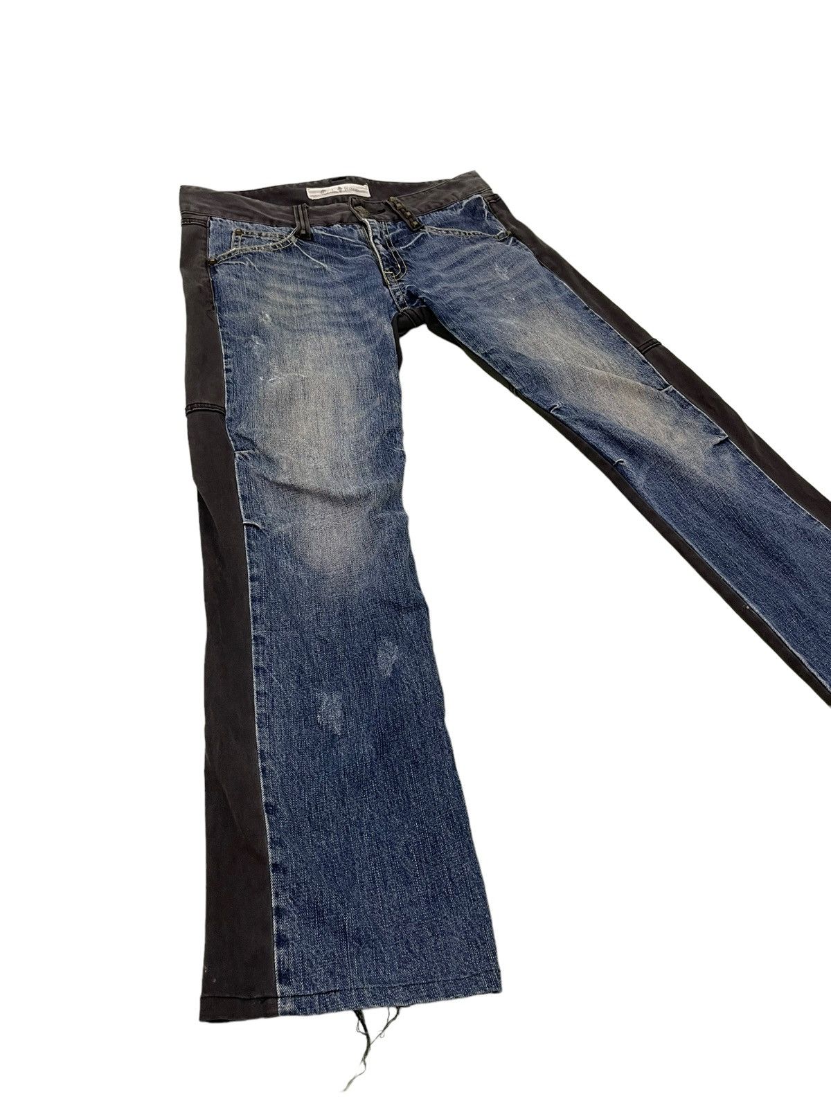 Japanese Brand Slim Stretch Jeans Cook Jeans Two Tones 4🟦6 Size US 35 - 1 Thumbnail
