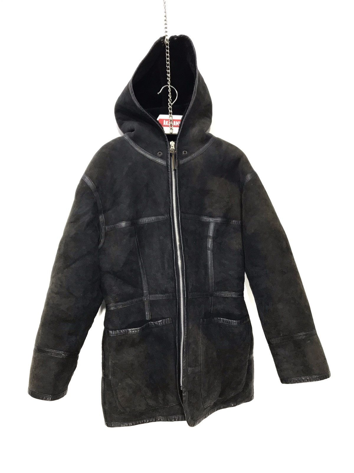 Japanese Brand Nicole Club Shearling Hoodie Jacket Sheepskin Slim 11🟩 Size US S / EU 44-46 / 1 - 5 Thumbnail