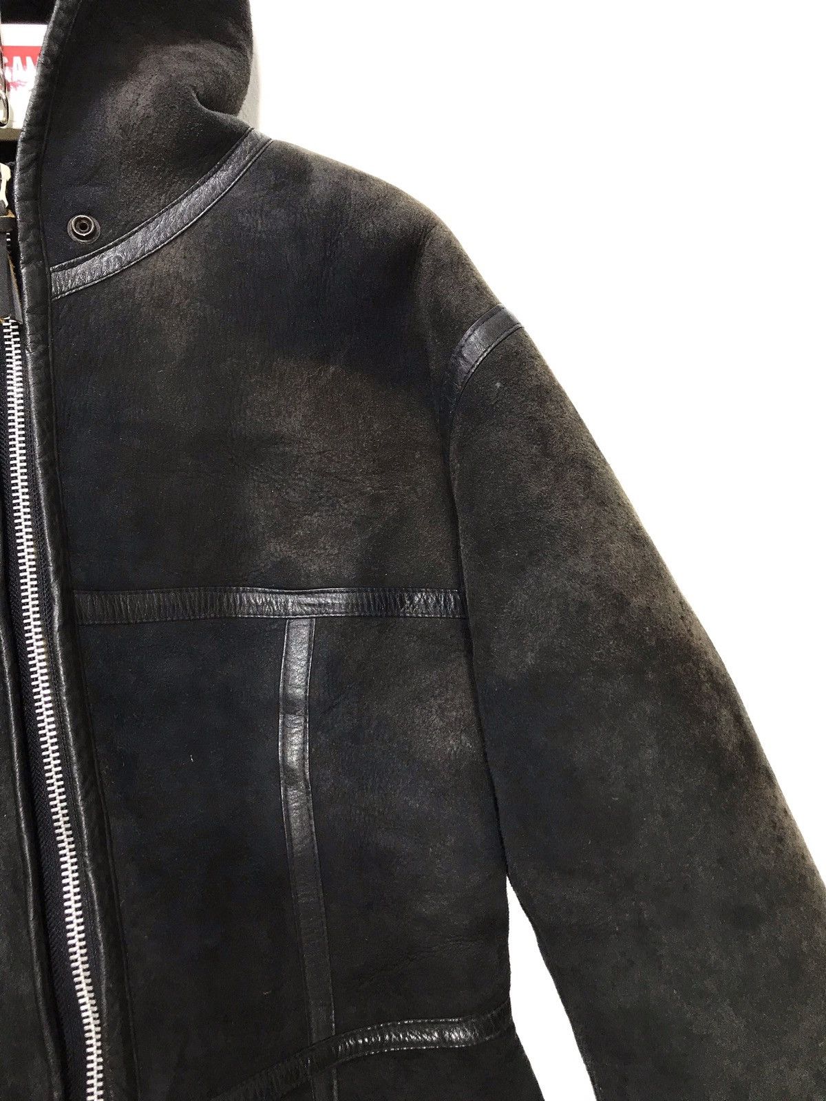 Japanese Brand Nicole Club Shearling Hoodie Jacket Sheepskin Slim 11🟩 Size US S / EU 44-46 / 1 - 8 Thumbnail