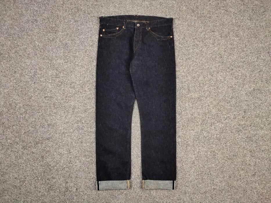 image of Stevenson Overall Co x Vintage Stevenson Overall Grassjapan Selvedge Denim Jeans in Navy Blue (Size