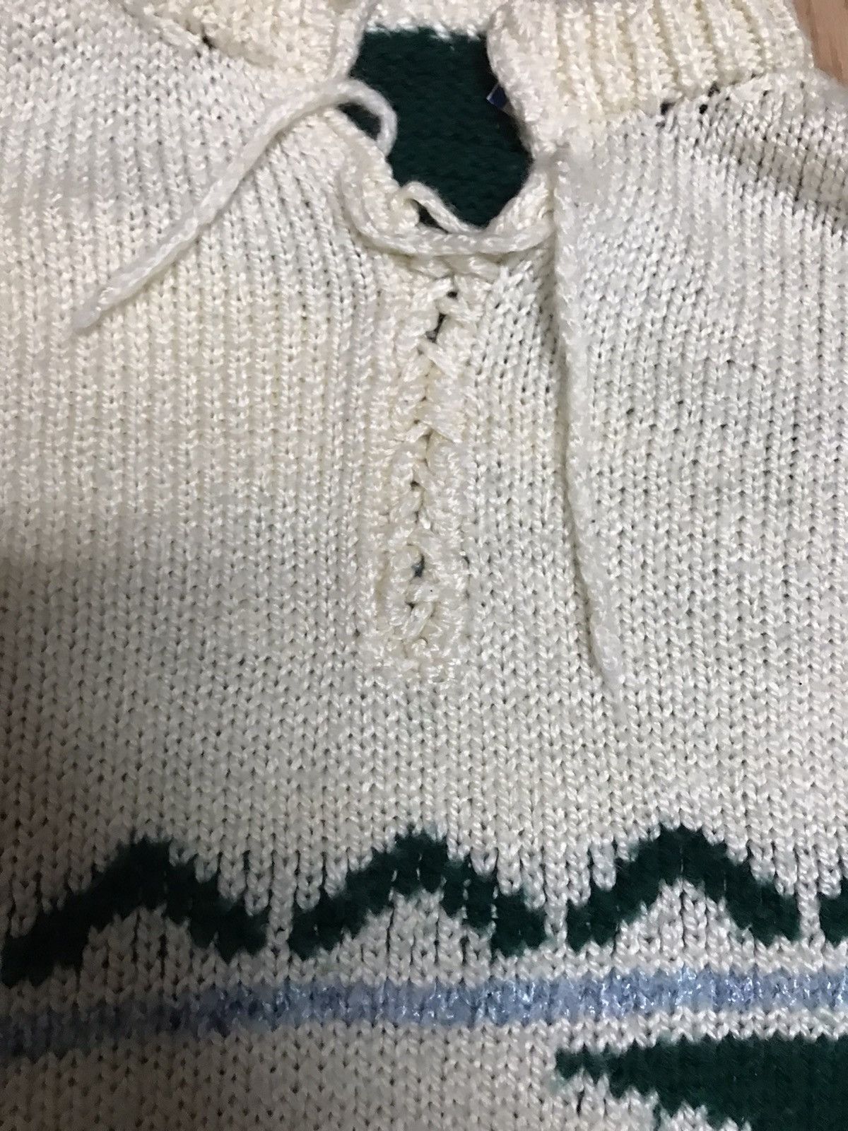 Japanese Brand × Vintage Green cream aime off white Ald 550 NB balance sweater knit Size US L / EU 52-54 / 3 - 4 Thumbnail