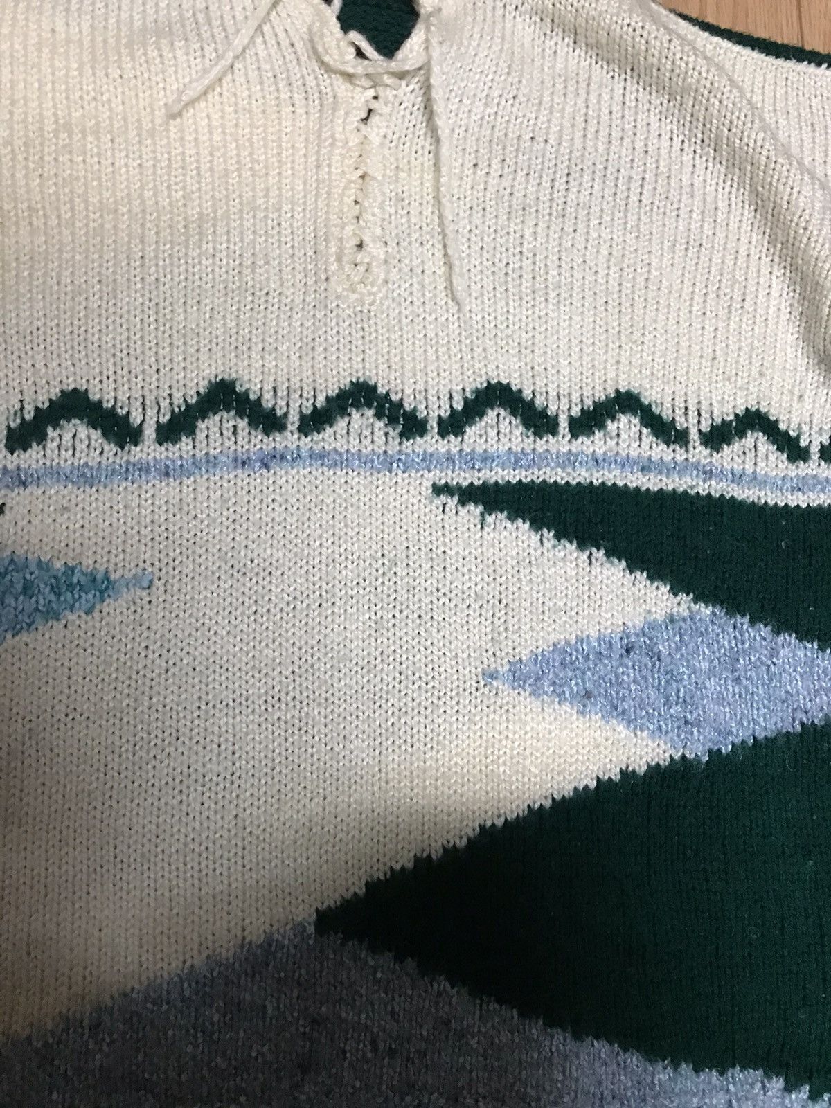 Japanese Brand × Vintage Green cream aime off white Ald 550 NB balance sweater knit Size US L / EU 52-54 / 3 - 5 Thumbnail