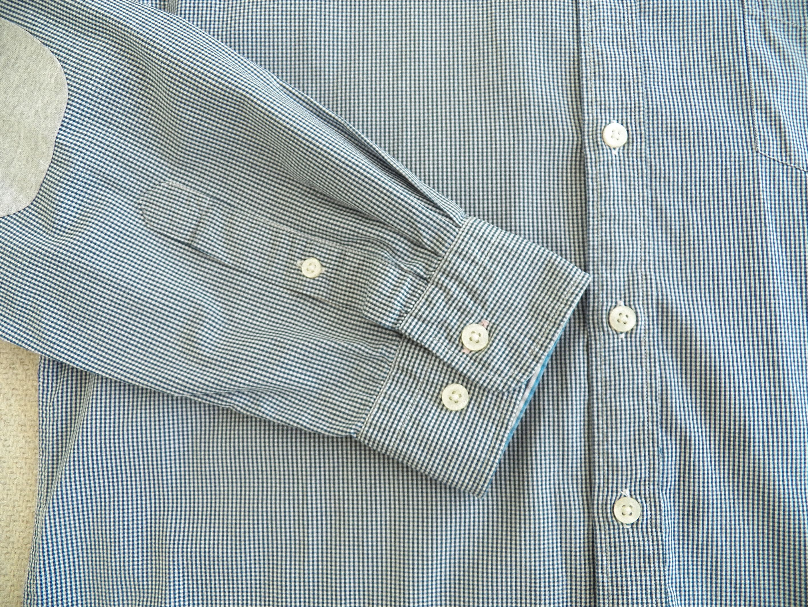Gant Gant Freshman Gingham SHIRT Blue Check Elbow Patch Fitted Size US XL / EU 56 / 4 - 8 Thumbnail