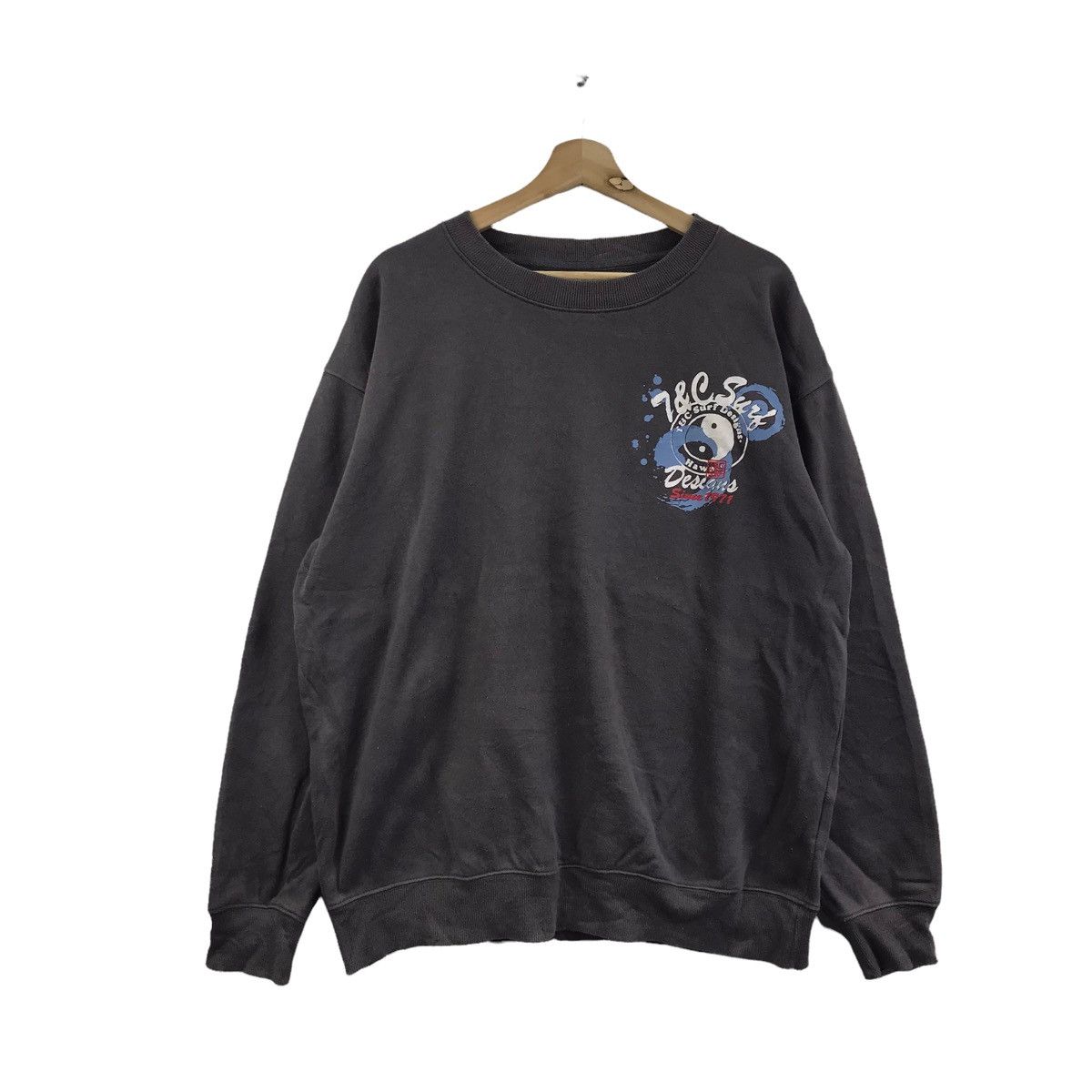 Vintage T&C Surf Design Hawaii USA SURFWEAR Surfing Black Sweatshirt Size US L / EU 52-54 / 3 - 3 Thumbnail