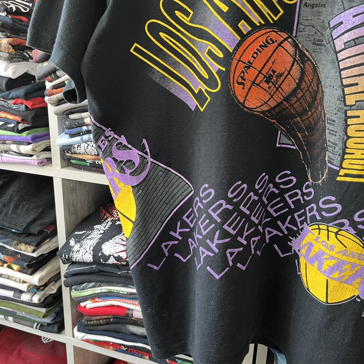 NBA VINTAGE 1991 SALEM ALL OVER LAKERS AERIAL ASSAULT TEE SHIRT Size US XL / EU 56 / 4 - 13 Thumbnail