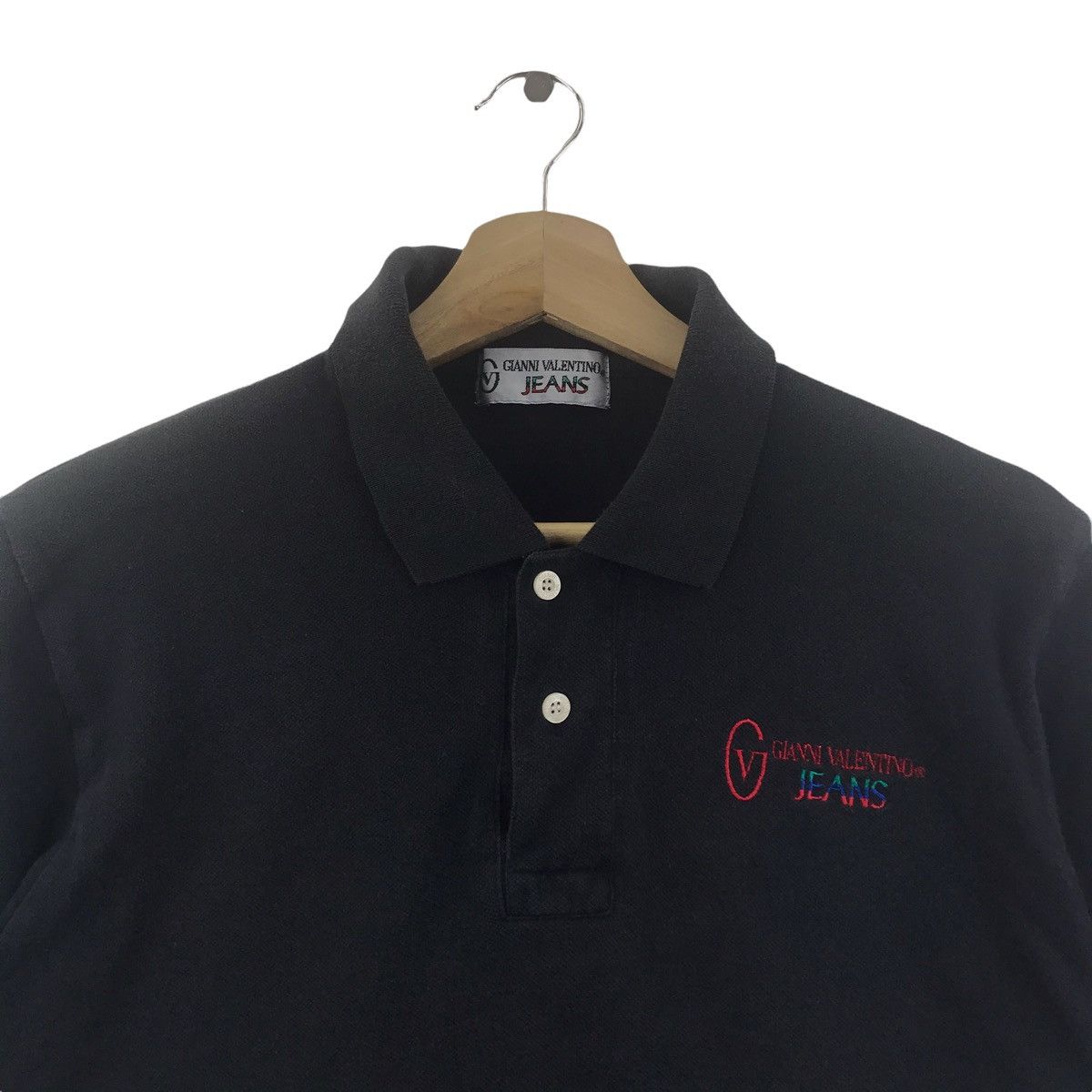 Vintage GIANNI VALENTINO JEANS Italy Embroidered Collar T Shirt Size US S / EU 44-46 / 1 - 2 Thumbnail