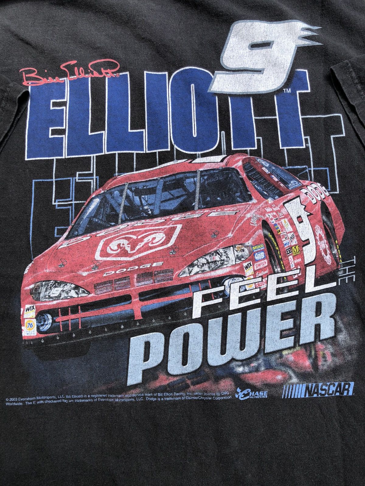 NASCAR Vintage 2003 NASCAR Bill Elliott Dodge The Feel Power Tee Size US XL / EU 56 / 4 - 4 Thumbnail