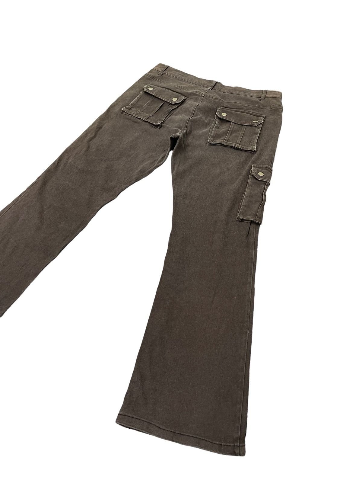 Japanese Brand Flare Cargo Multipocket Semantic Design Stretch 4🟦6 Size US 32 / EU 48 - 14 Thumbnail