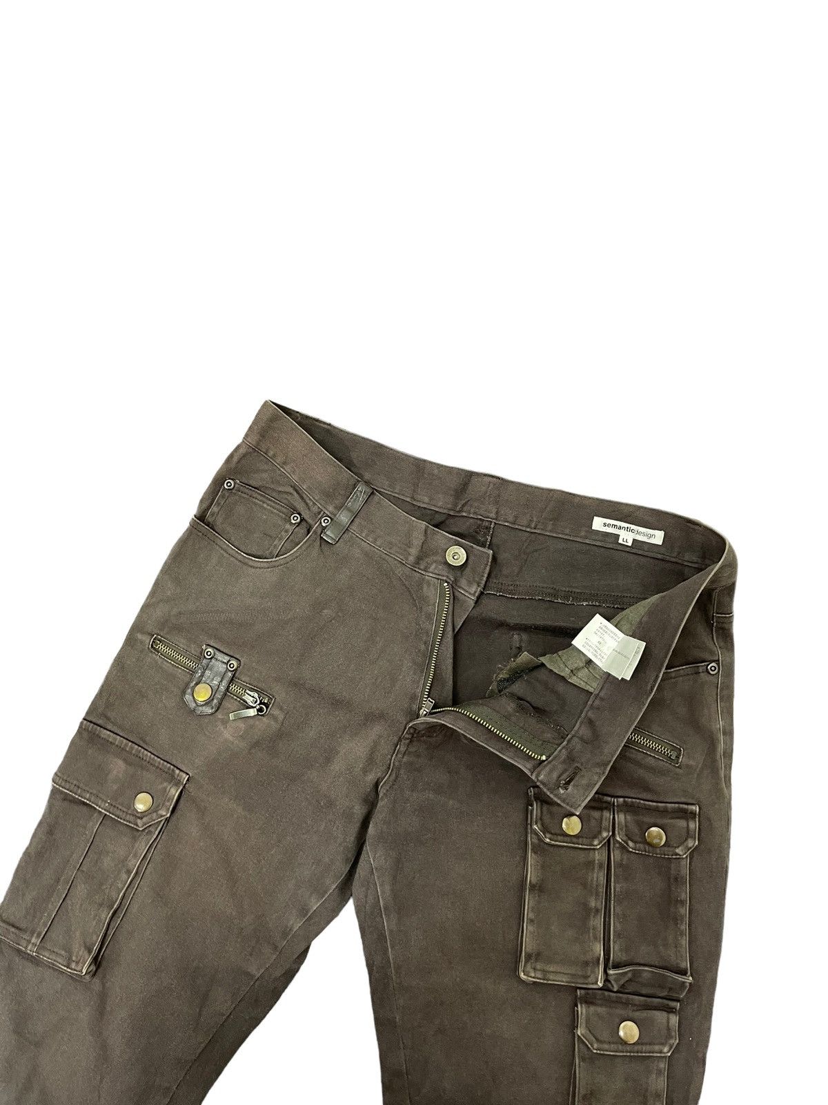 Japanese Brand Flare Cargo Multipocket Semantic Design Stretch 4🟦6 Size US 32 / EU 48 - 10 Thumbnail