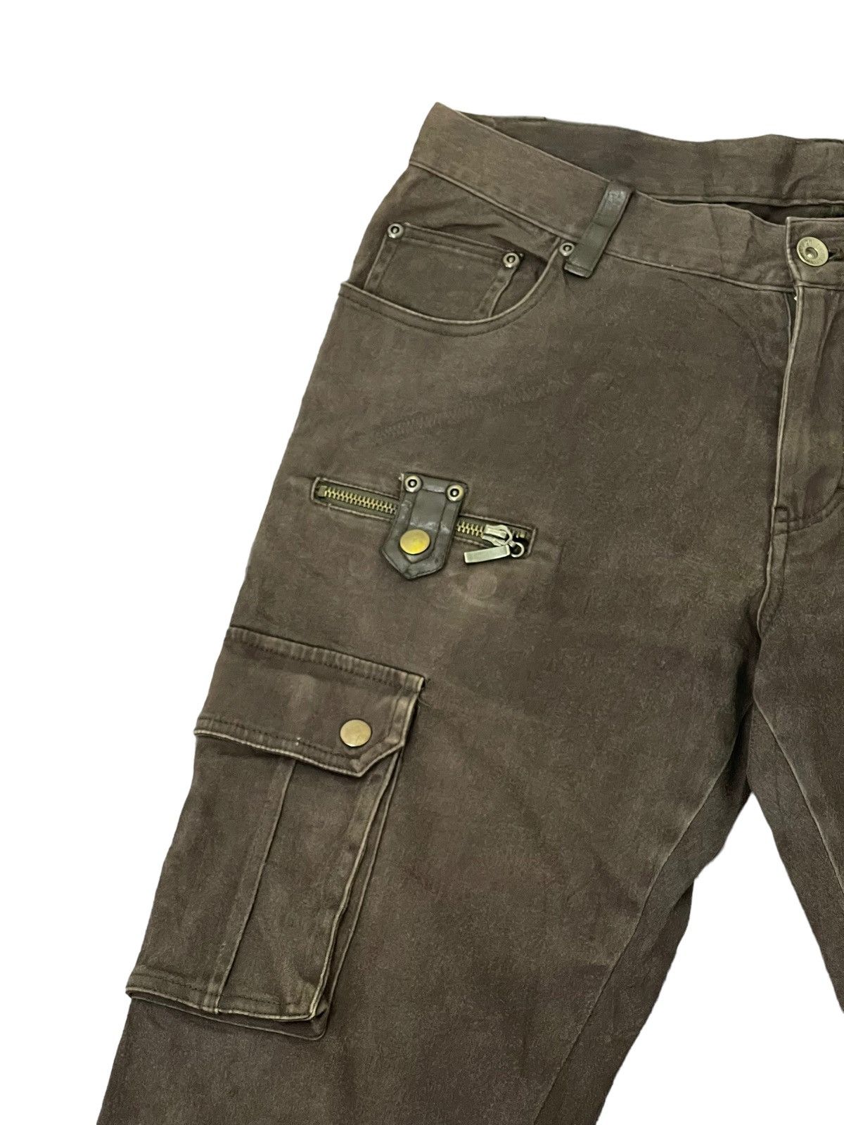 Japanese Brand Flare Cargo Multipocket Semantic Design Stretch 4🟦6 Size US 32 / EU 48 - 9 Thumbnail