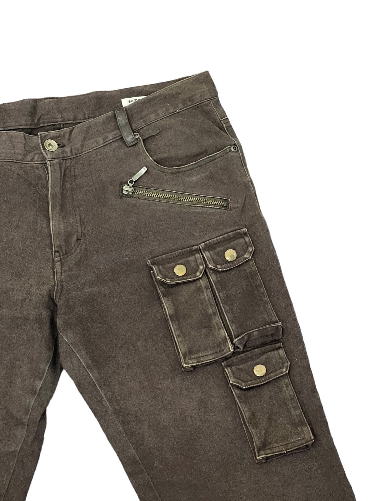 Japanese Brand Flare Cargo Multipocket Semantic Design Stretch 4🟦6 Size US 32 / EU 48 - 8 Thumbnail