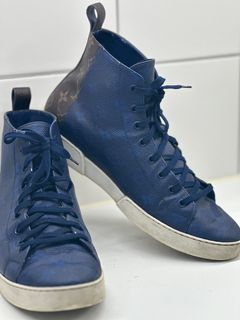 Louis Vuitton Sneakers Match Up Monogram Pacific Blue High Top Lv 8 Usa 9  G005