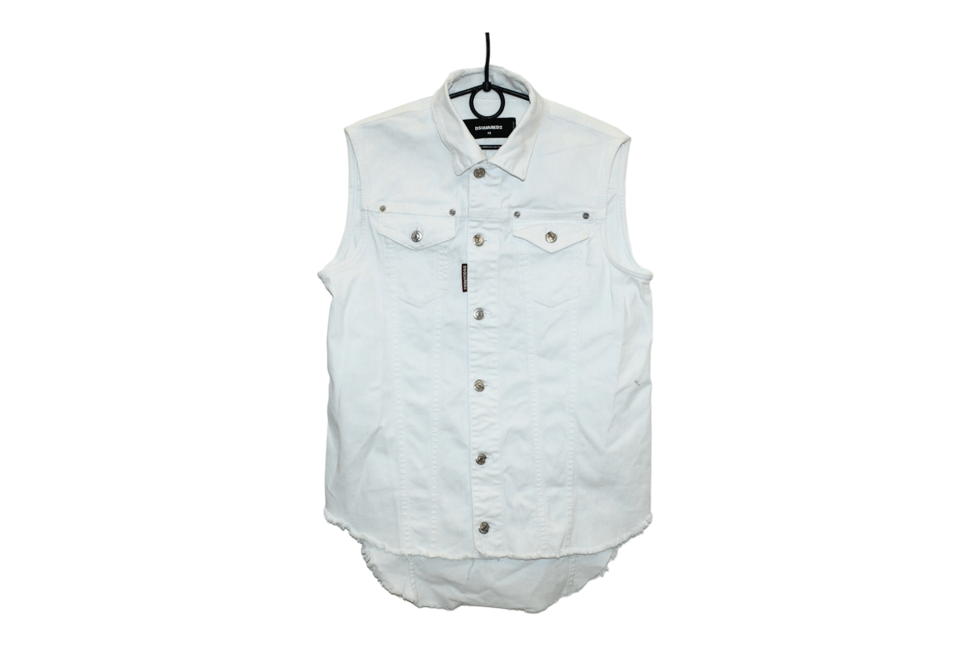 Dsquared2 Dsquared2 sleeveless fringed distressed denim overshirt Size US M / EU 48-50 / 2 - 9 Thumbnail