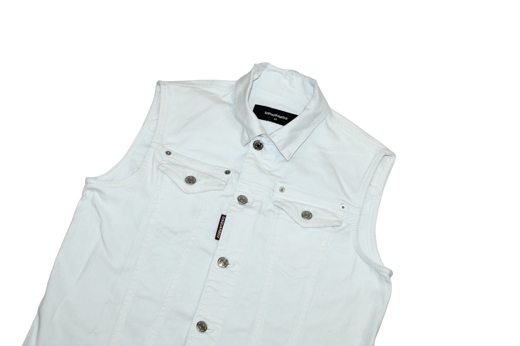 Dsquared2 Dsquared2 sleeveless fringed distressed denim overshirt Size US M / EU 48-50 / 2 - 15 Thumbnail