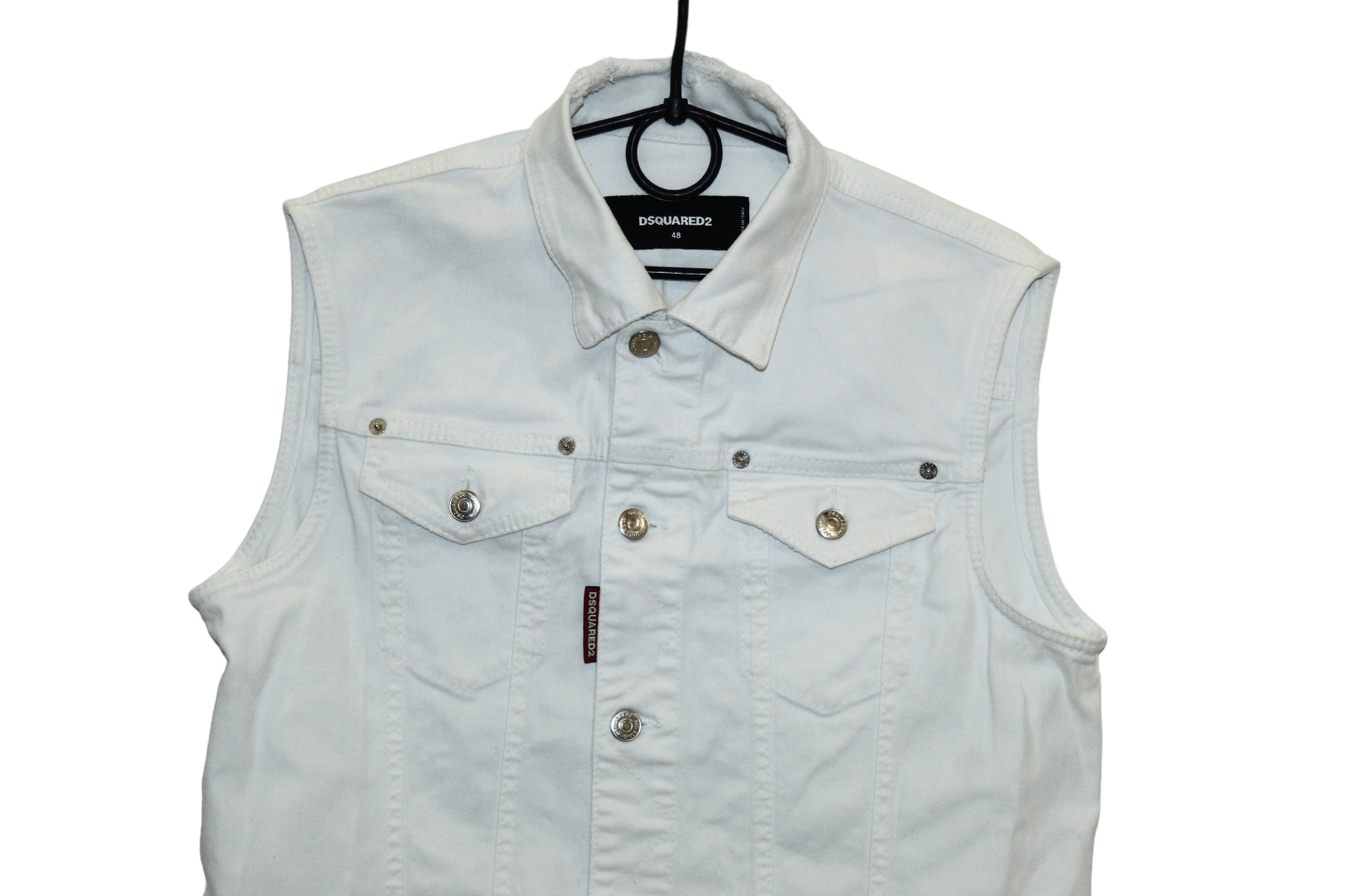 Dsquared2 Dsquared2 sleeveless fringed distressed denim overshirt Size US M / EU 48-50 / 2 - 10 Thumbnail