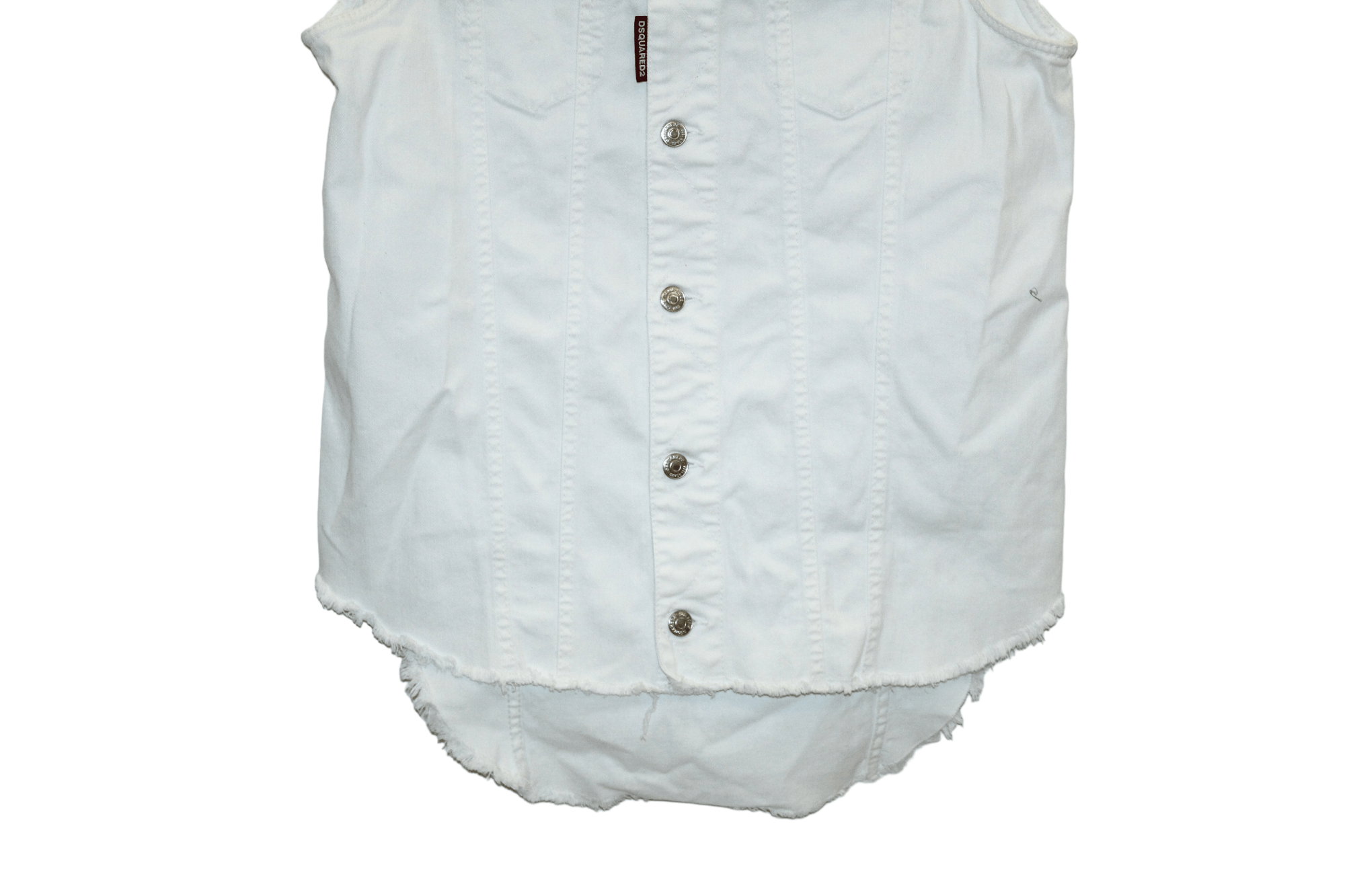 Dsquared2 Dsquared2 sleeveless fringed distressed denim overshirt Size US M / EU 48-50 / 2 - 13 Thumbnail