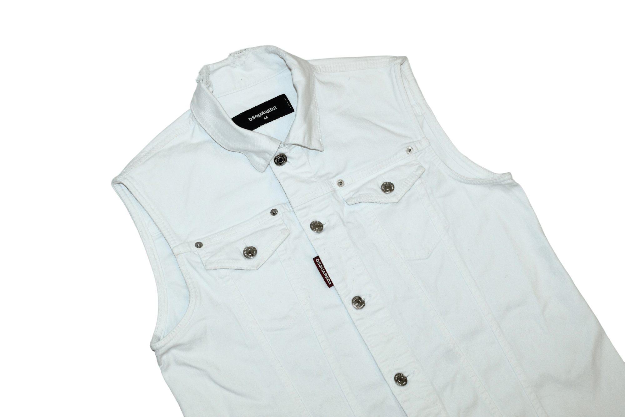 Dsquared2 Dsquared2 sleeveless fringed distressed denim overshirt Size US M / EU 48-50 / 2 - 1 Thumbnail