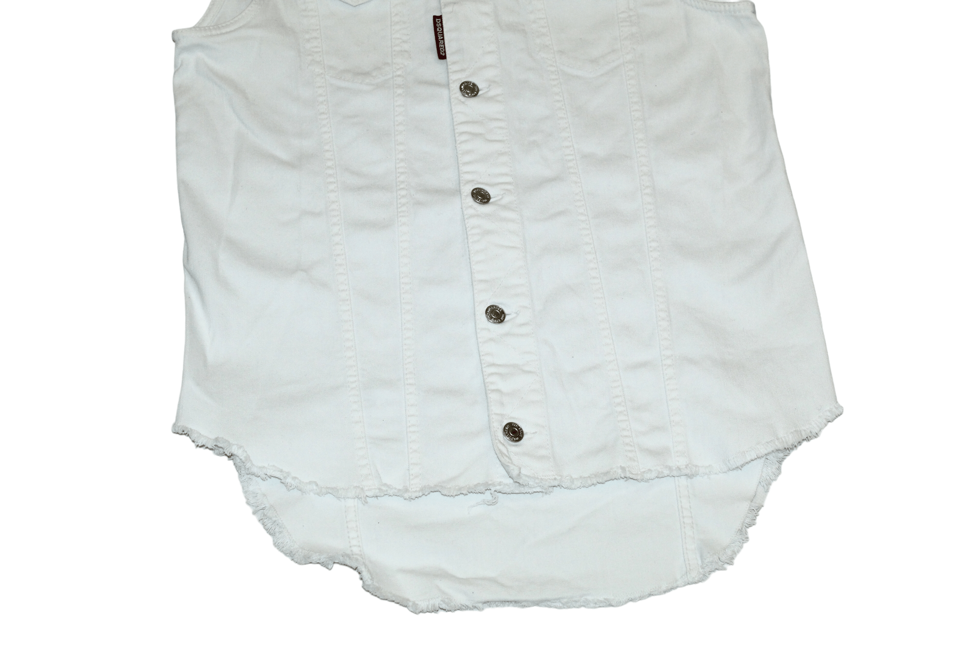 Dsquared2 Dsquared2 sleeveless fringed distressed denim overshirt Size US M / EU 48-50 / 2 - 4 Thumbnail