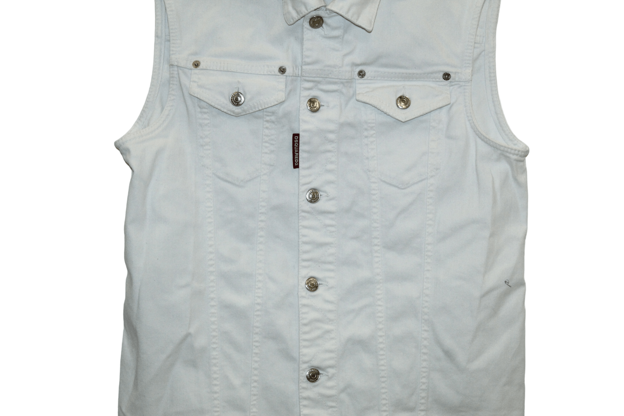 Dsquared2 Dsquared2 sleeveless fringed distressed denim overshirt Size US M / EU 48-50 / 2 - 12 Thumbnail