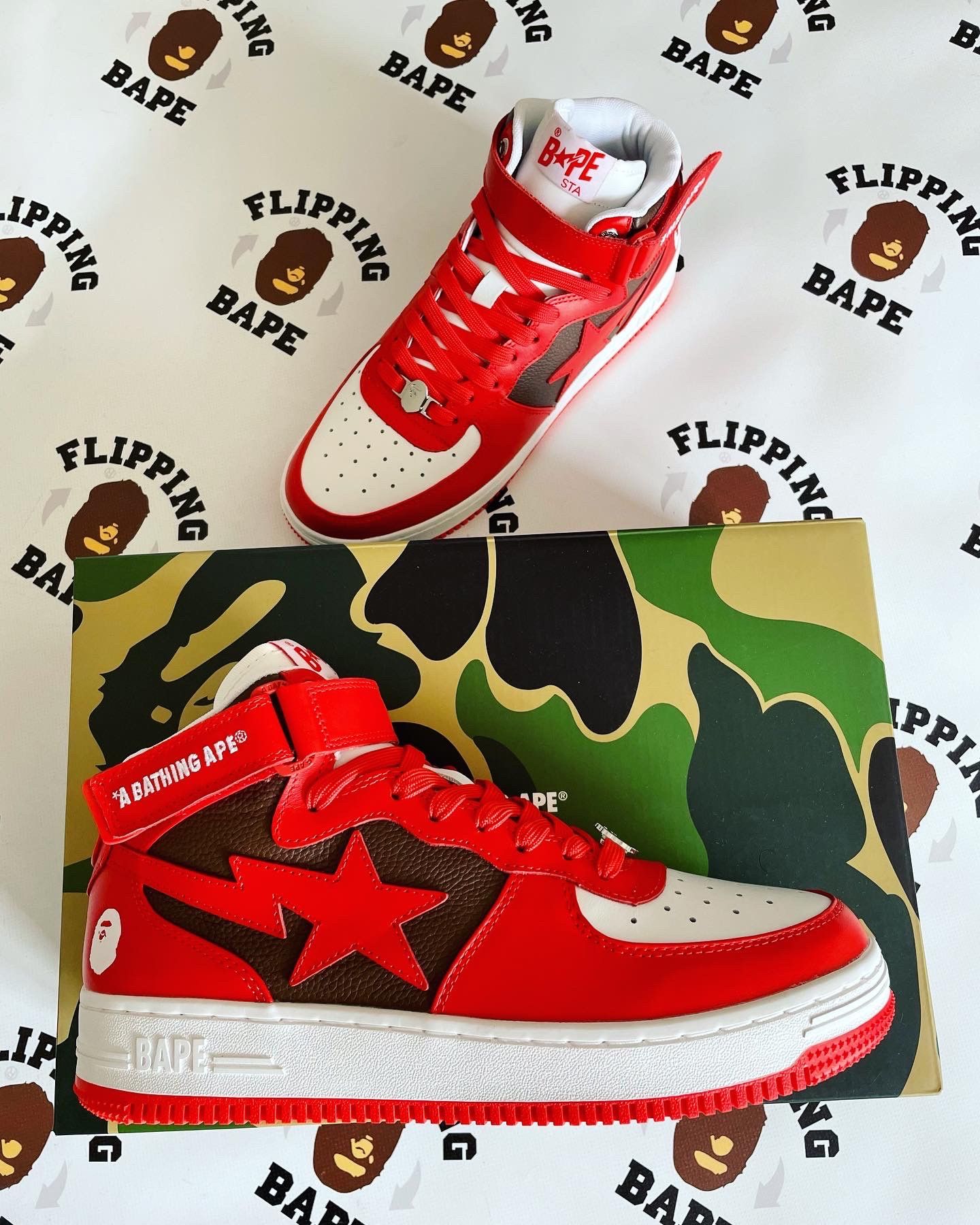 Bape BAPE STA MID #2 RED Size US 9 / EU 42 - 2 Thumbnail
