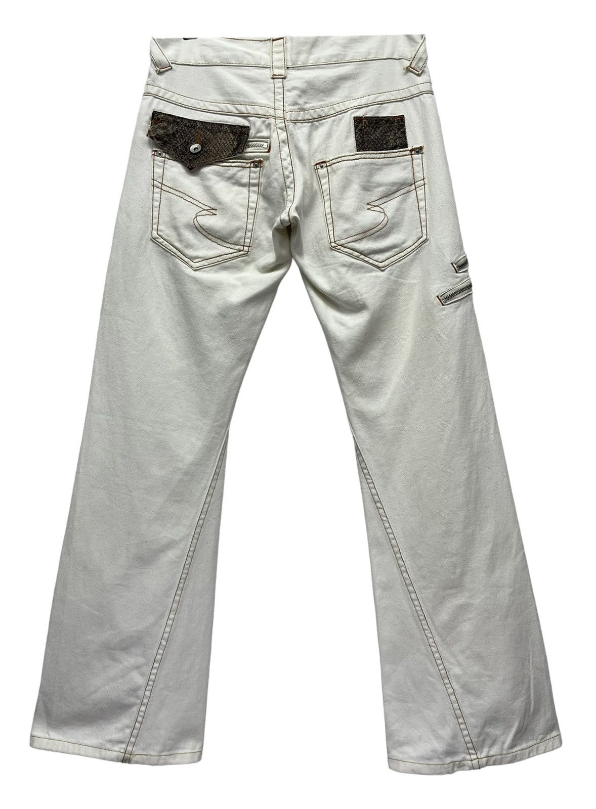 semanticdesign 🔥 SEMANTIC DESIGN Punk Bondage Zipper Low Rise Flare Pants Size US 29 - 3 Thumbnail