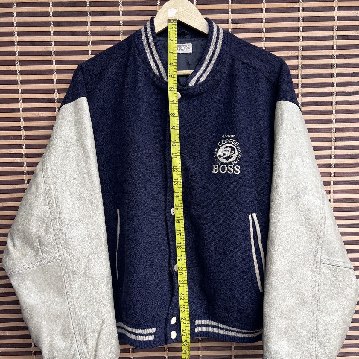 Vintage Japan Leather Suntory Coffee Boss Varsity Jacket Size US L / EU 52-54 / 3 - 3 Thumbnail