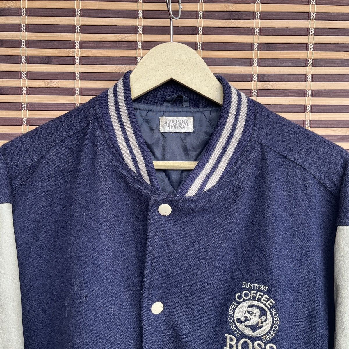 Vintage Japan Leather Suntory Coffee Boss Varsity Jacket Size US L / EU 52-54 / 3 - 4 Thumbnail