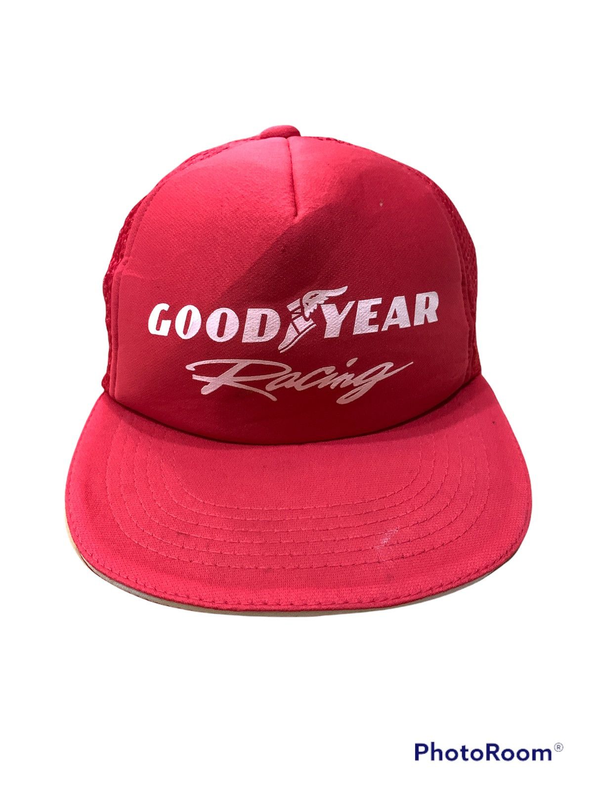 image of Formula Uno x Racing Vintage 1980S Goodyear Racing Trucker Cap Hat in Red, Men's