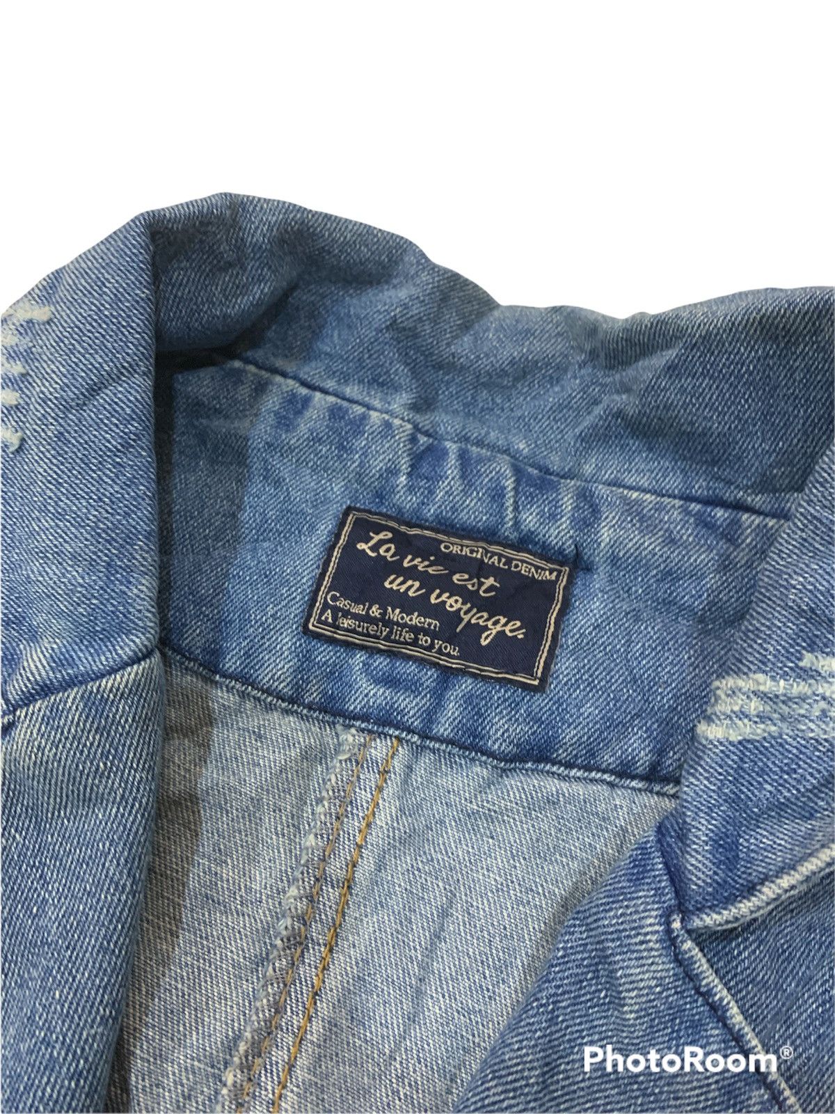 Japanese Brand LA VIE EST UN VOYAGE DENIM TRENCH COAT LONG JACKET Size US L / EU 52-54 / 3 - 6 Thumbnail