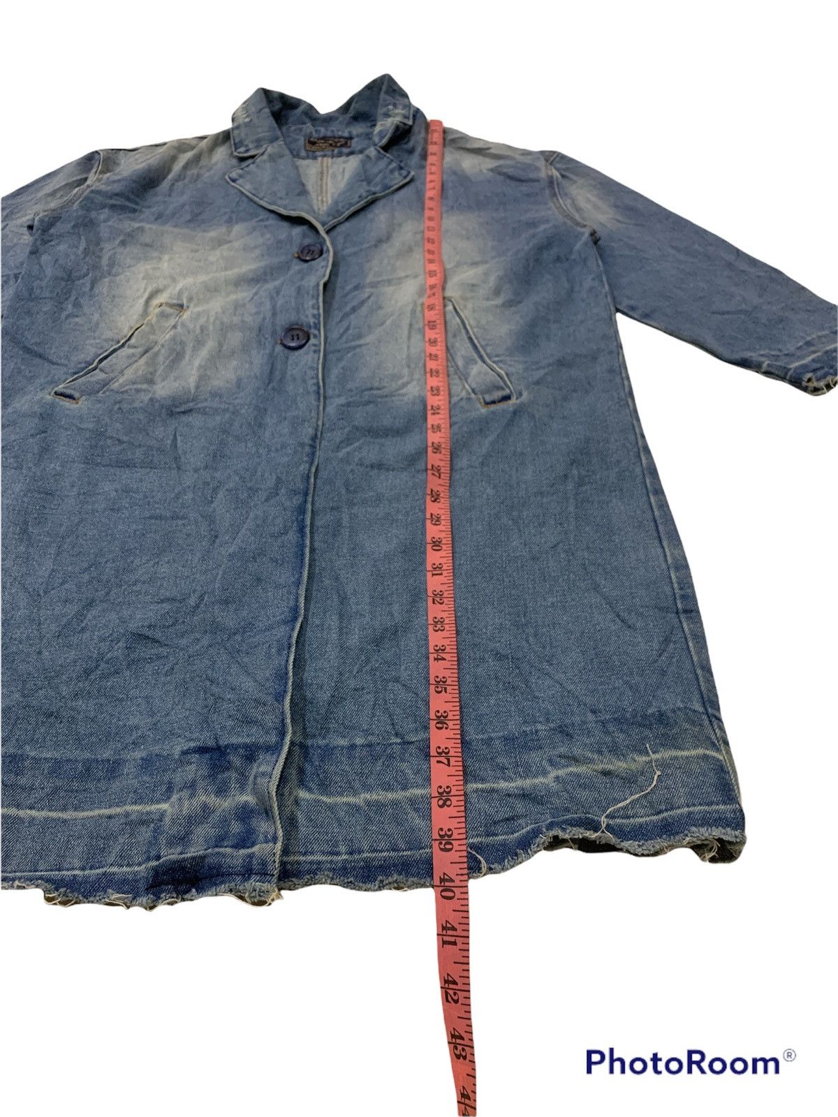 Japanese Brand LA VIE EST UN VOYAGE DENIM TRENCH COAT LONG JACKET Size US L / EU 52-54 / 3 - 3 Thumbnail