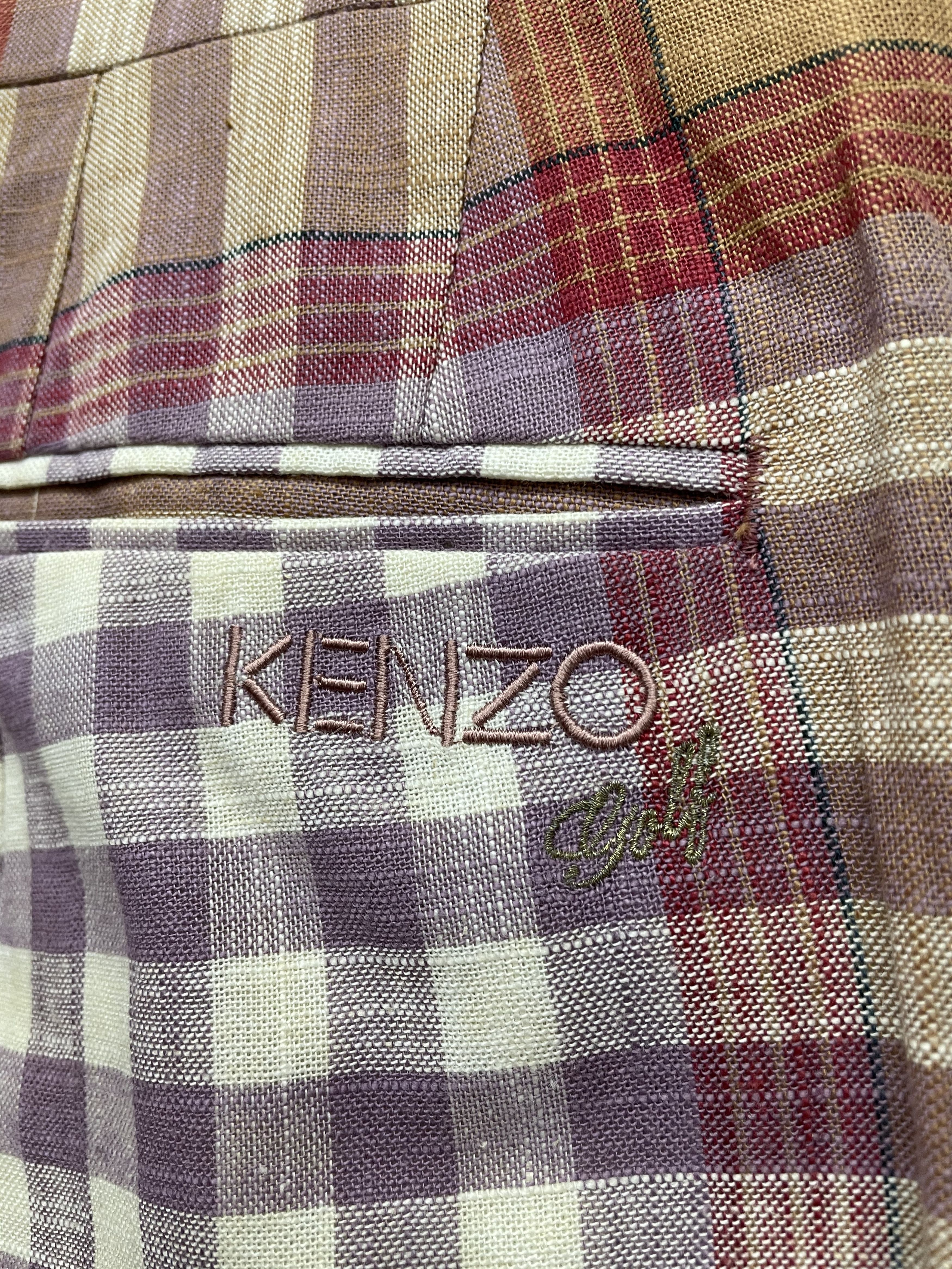 Kenzo VINTAGE 90's! KENZO Golf Checkered Hemp Blends Pants Size US 29 - 7 Thumbnail