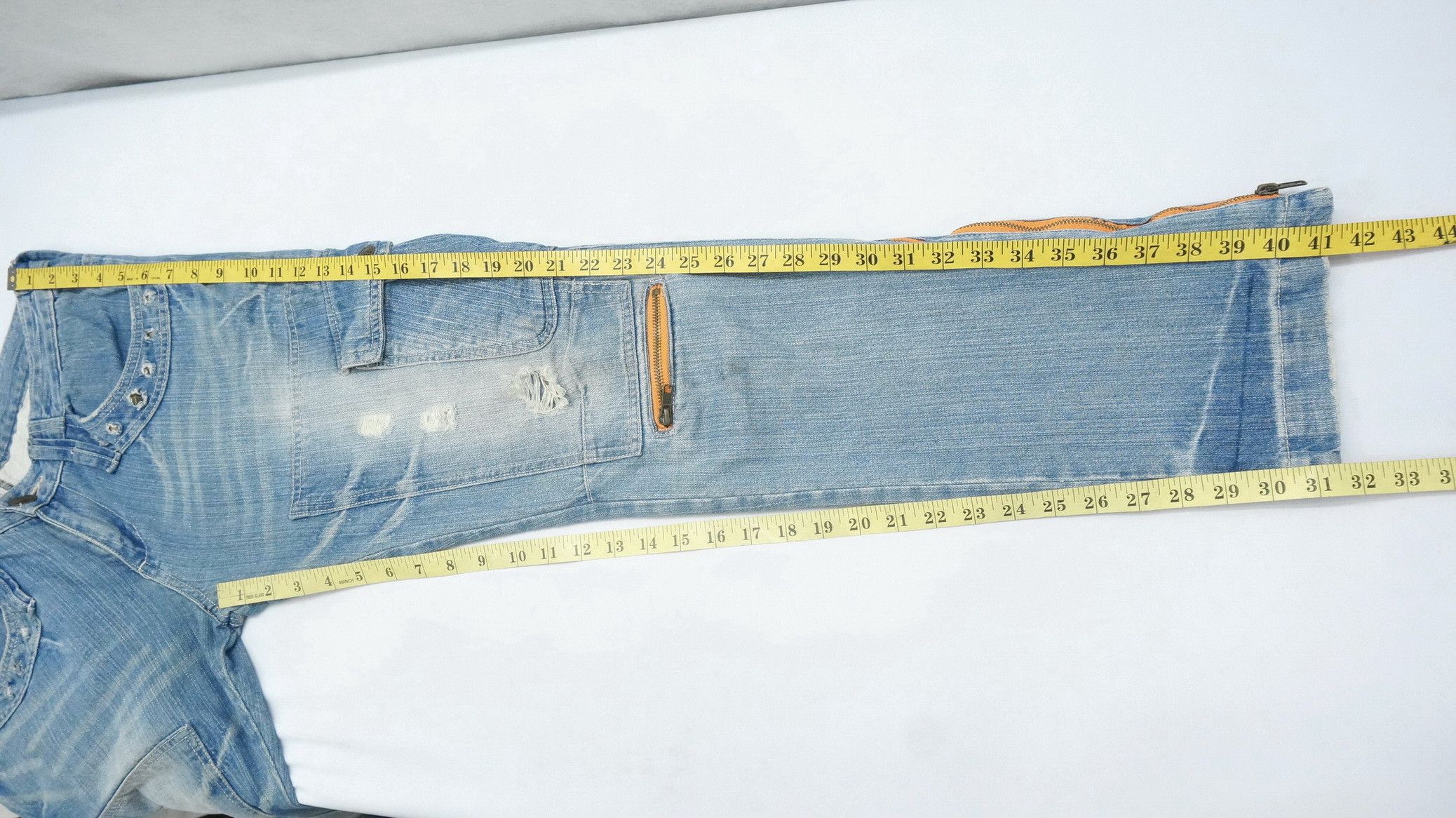 Japanese Brand Dope Vintage Japan AUGEH IZM Cargo Rivets Jeans Size US 33 - 20 Thumbnail