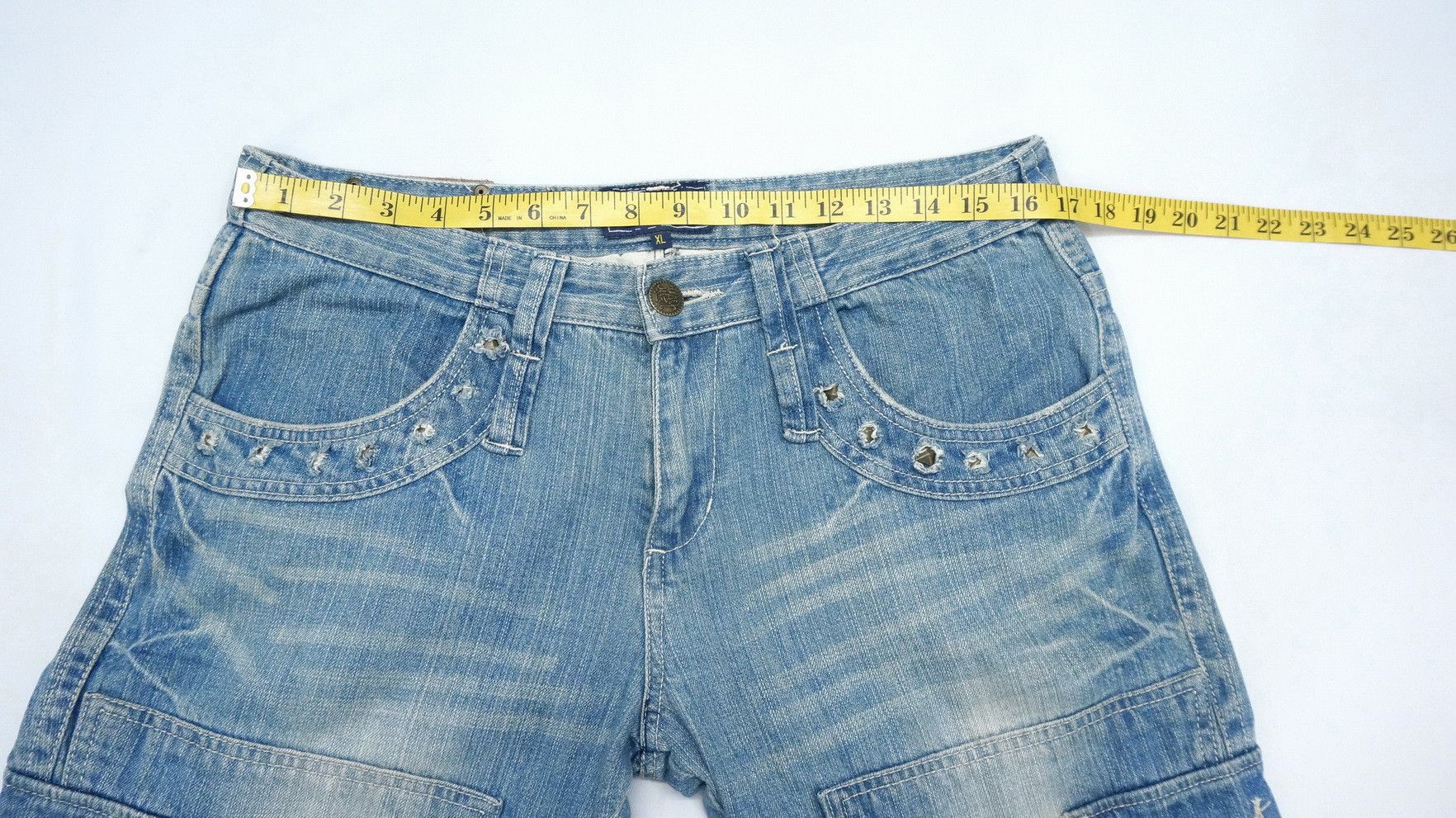 Japanese Brand Dope Vintage Japan AUGEH IZM Cargo Rivets Jeans Size US 33 - 17 Thumbnail