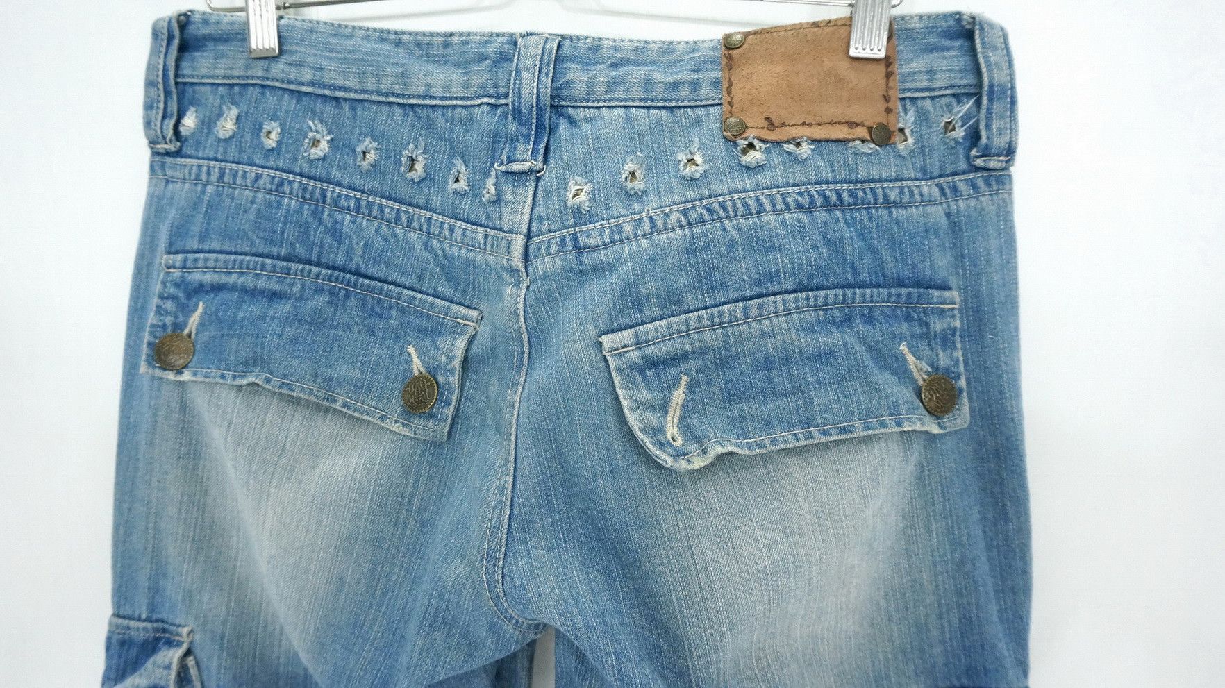Japanese Brand Dope Vintage Japan AUGEH IZM Cargo Rivets Jeans Size US 33 - 11 Thumbnail
