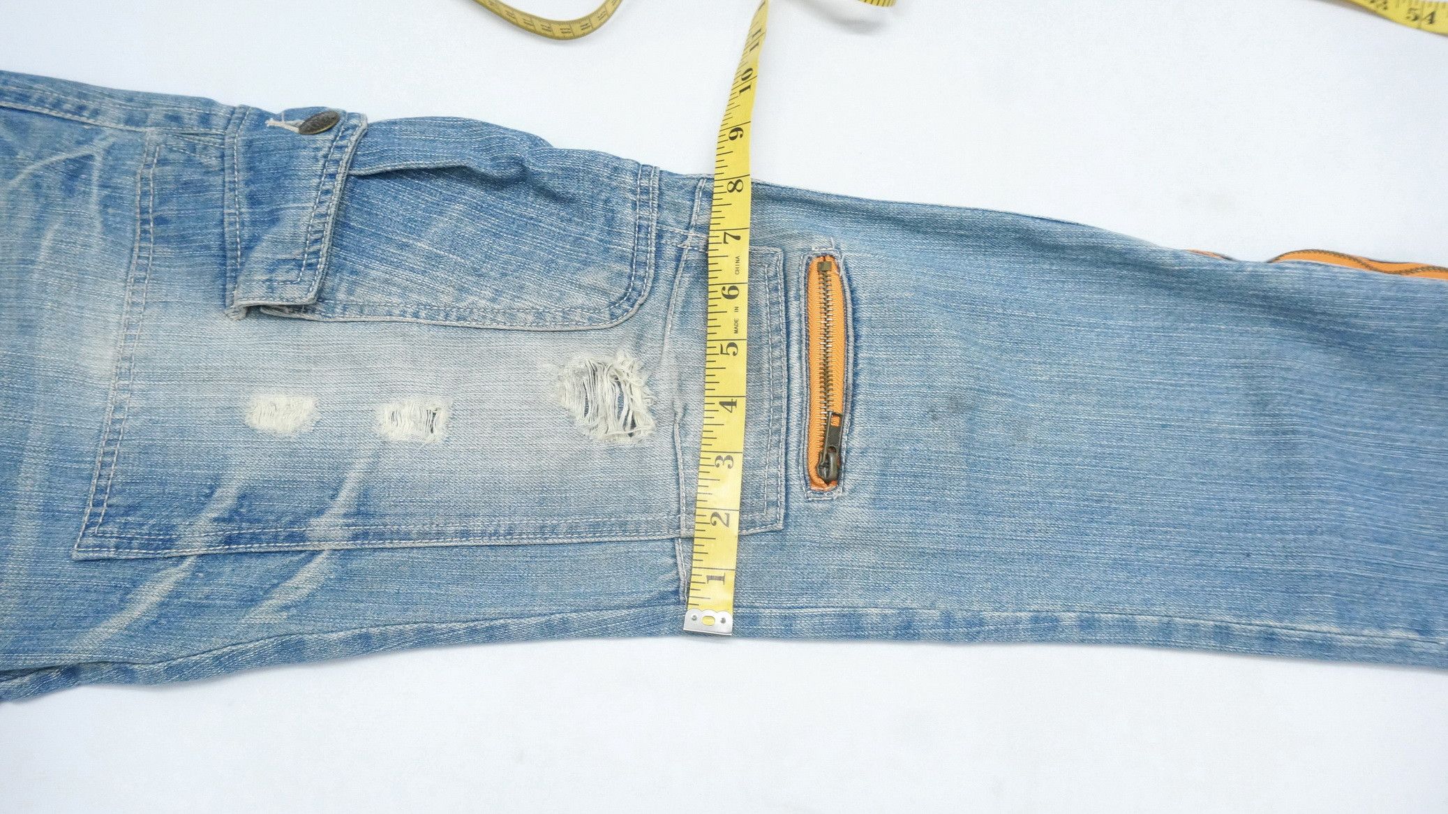 Japanese Brand Dope Vintage Japan AUGEH IZM Cargo Rivets Jeans Size US 33 - 21 Thumbnail