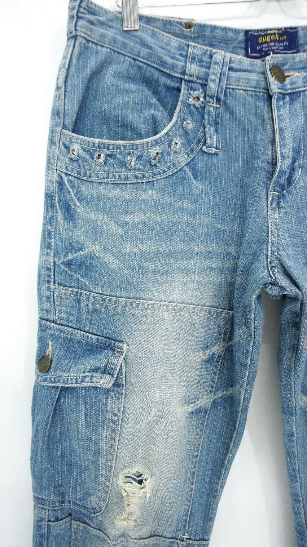 Japanese Brand Dope Vintage Japan AUGEH IZM Cargo Rivets Jeans Size US 33 - 5 Thumbnail