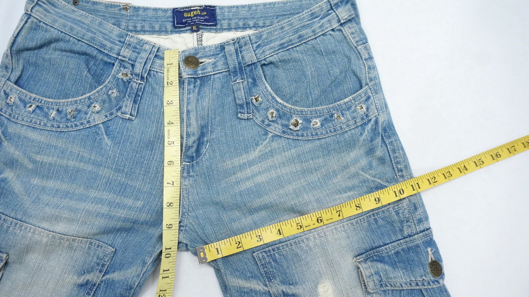 Japanese Brand Dope Vintage Japan AUGEH IZM Cargo Rivets Jeans Size US 33 - 19 Thumbnail