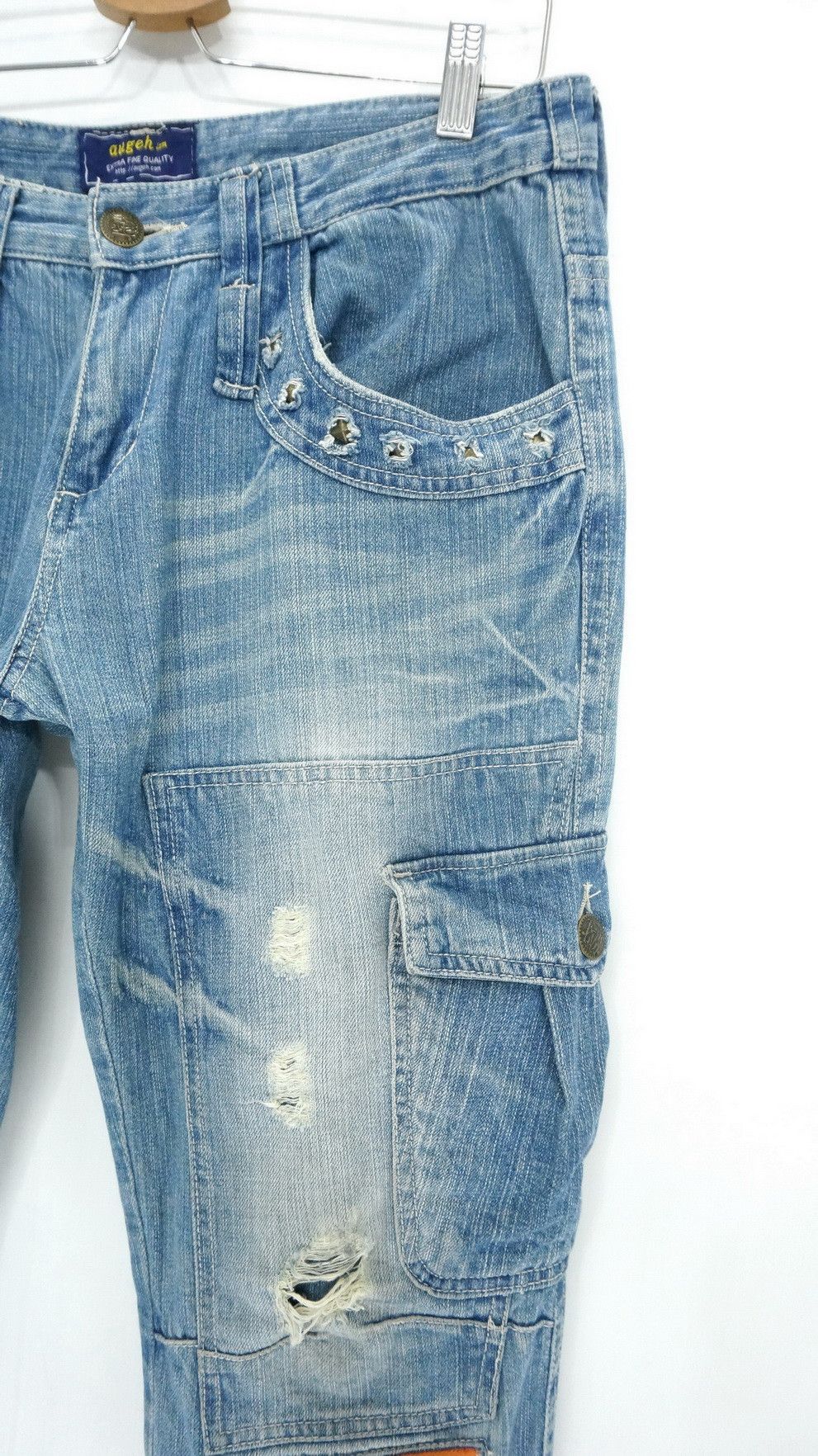 Japanese Brand Dope Vintage Japan AUGEH IZM Cargo Rivets Jeans Size US 33 - 6 Thumbnail
