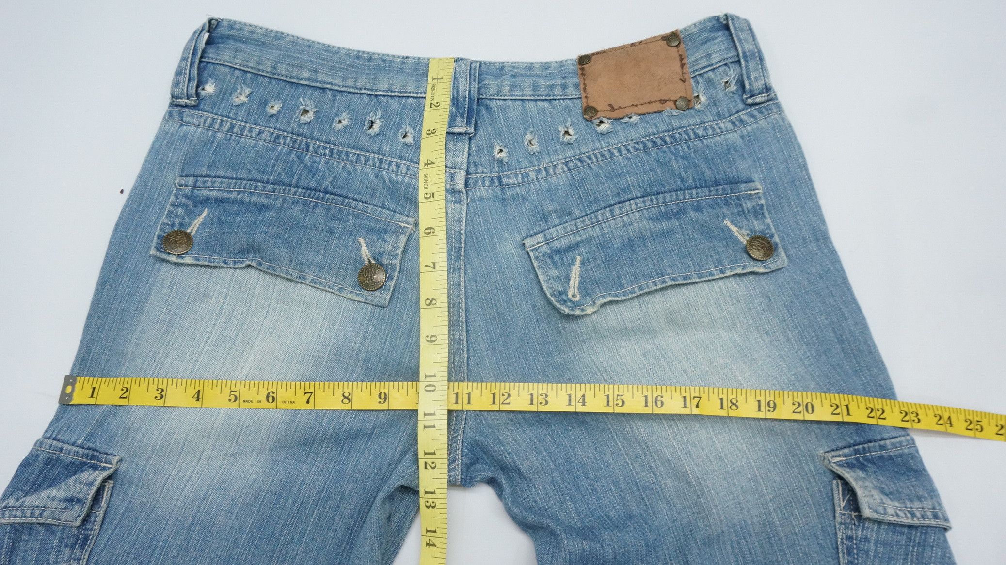 Japanese Brand Dope Vintage Japan AUGEH IZM Cargo Rivets Jeans Size US 33 - 23 Thumbnail
