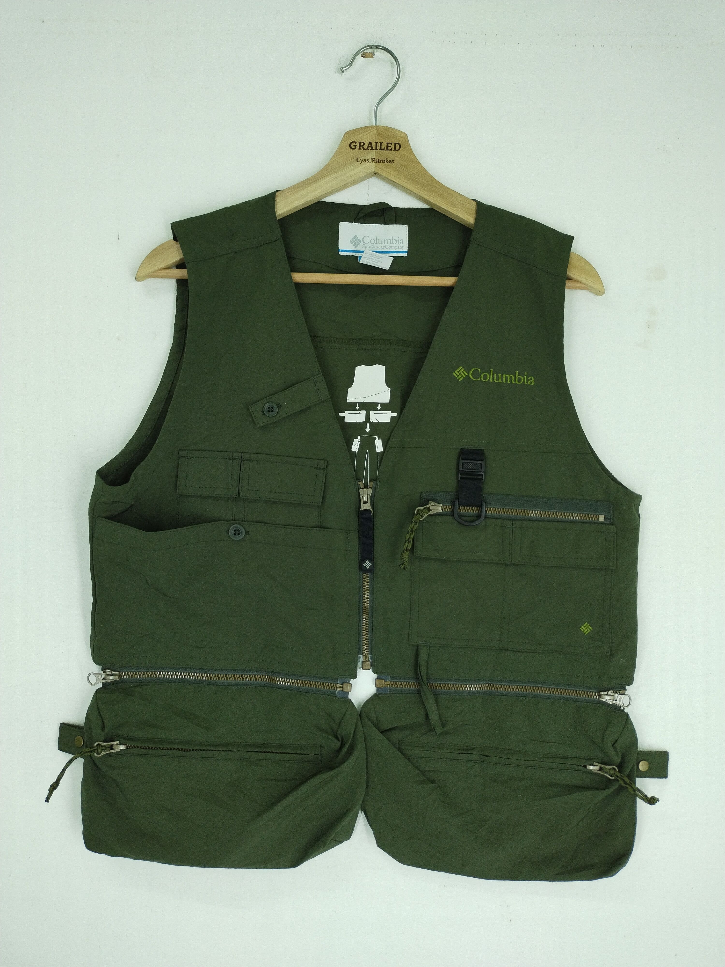 image of Chaos Fishing Club x Columbia Vintage Colombia Multipocket Vest Jacket, Men's (Size Medium)