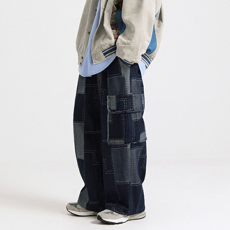 ripped damaged patch baggy pants