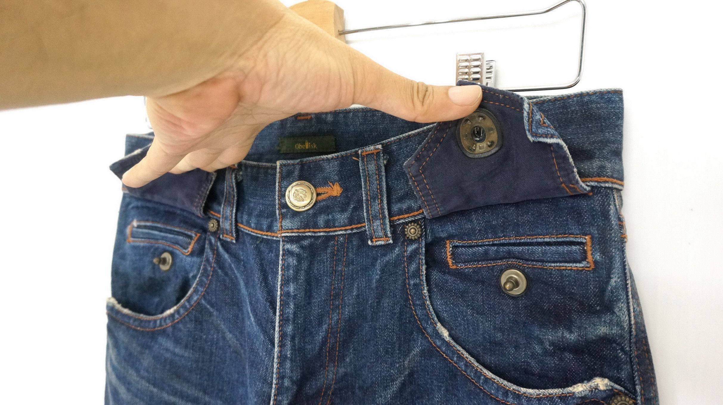 Japanese Brand Fire Rare! OBELISK Japan Lowrise Distressed Flared Jeans Size US 30 / EU 46 - 10 Thumbnail
